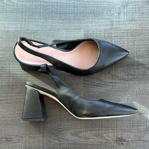 NOR Black Slingback Block Heels